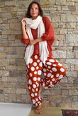 Basso Big Dot Balloon Cuff Pant Rust & White